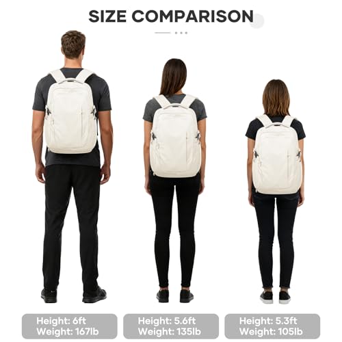 suwasp Large Travel Backpack for Women Men Mochila Airline Approved Carry On Personal Item Backpack Bag Frontier Airlines Personal Item Travel Bag Flight Approved Luggage Backpack - White - color: Beige