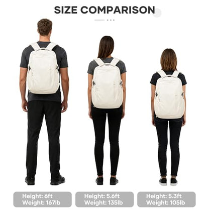 suwasp Large Travel Backpack for Women Men Mochila Airline Approved Carry On Personal Item Backpack Bag Frontier Airlines Personal Item Travel Bag Flight Approved Luggage Backpack - White - color: Beige