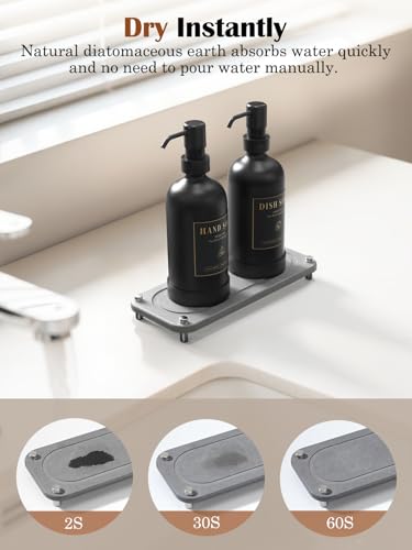 Luxspire 17 oz Glass Liquid Soap Dispenser Set, Black + Dark Gray, 2 Pack - color: Black+gray