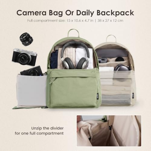 TARION Casual Camera Backpack 15L Urban Photography Bag, Once LT15, Green - color: Green