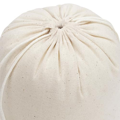 100 Percent Cotton Drawstring Bags, Reusable Quality with Double String, For Pantry Gifts Kitchen - Pack of 6 (Natural Beige, 6 x 8 Inch) - color: Natural Beige, size: 6 x 8 Inch