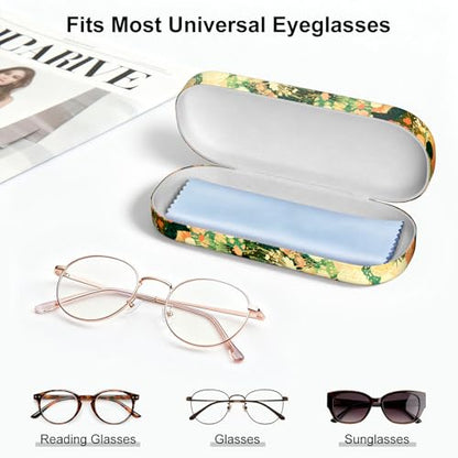 Hard Shell Leather Sunglasses Case,Classic Fashionable Cute Large Glasses Case for Women Men,Sunglass Eyeglasses - color: Fun Cat