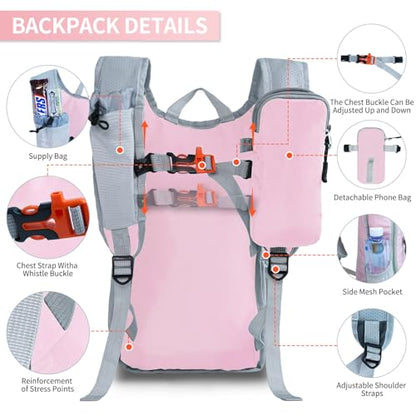 Small Hiking Backpack Packable Lightweight for Women Men - color: Pink, size: 10L