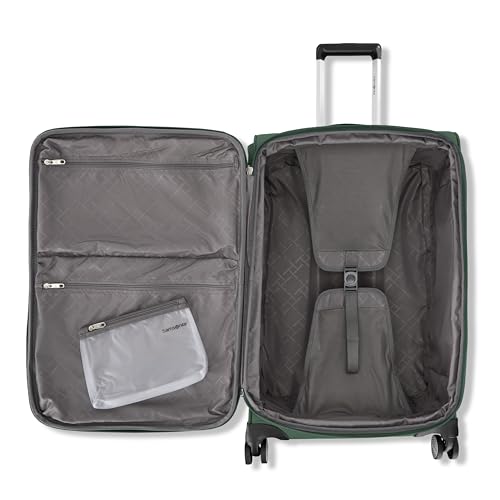 Samsonite 3-PC Soft-Sided 21/25/29” (Carry-On, Medium, Large Checked), Lightweight Expandable Element Luggage Set: 2 Front & Side Pocket, Four Spinner Wheels, Adjustable Handle, Durable- Deep Green - color: Bistro Green, size: 3-Piece Set (21/25/29)