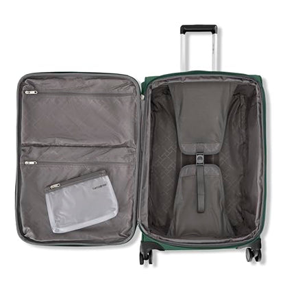 Samsonite 3-PC Soft-Sided 21/25/29” (Carry-On, Medium, Large Checked), Lightweight Expandable Element Luggage Set: 2 Front & Side Pocket, Four Spinner Wheels, Adjustable Handle, Durable- Deep Green - color: Bistro Green, size: 3-Piece Set (21/25/29)