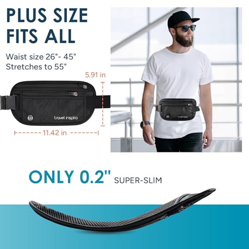 Travel Inspira RFID Hidden Money Belt - color: Big Size, Black