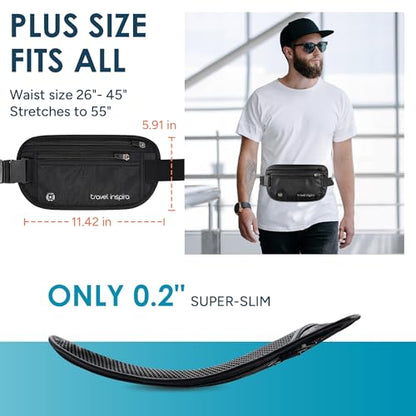 Travel Inspira RFID Hidden Money Belt - color: Big Size, Black
