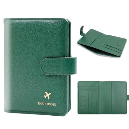 Cnycmy Passport Holder for Travel,Passport Cover Case with RFID - color: Leatherate-Green