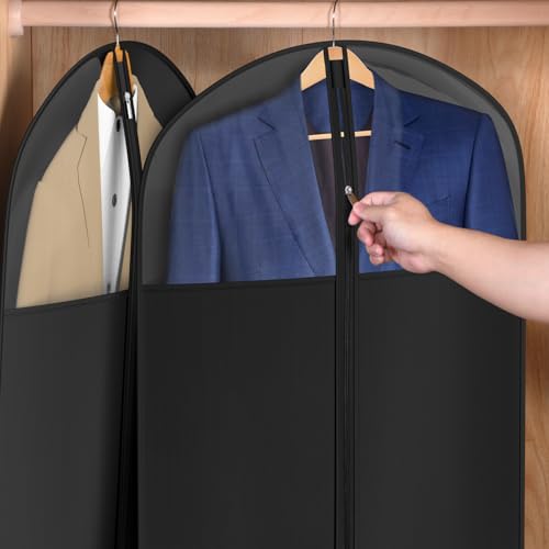 Univivi Garment Bag Suit Bag for Storage and Travel, 40 Inch, Set of 6 - size: 24"X40"-6pcs - Black