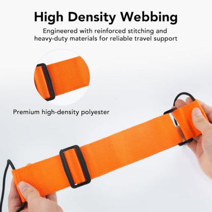 Luggage Connector Straps, Adjustable Elastic Durable Straps for Connecting Luggage Bags to Suitcases, Hands-Free Travel Essential (Rainbow) - color: Rainbow