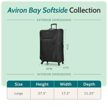 U.S. Traveler Aviron Bay Expandable Softside Luggage with Spinner Wheels, Purple, Large 31-Inch - color: Purple, size: Large 31-Inch