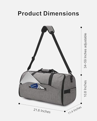 NPBAG Convertible Garment Duffle Bags for Travel - Carry on Garment Bag, Suit Bag for Men & Women, 3 in 1 Foldable Travel Duffle Backpack with Shoulder Strap (Woven Grey) - color: Woven Grey