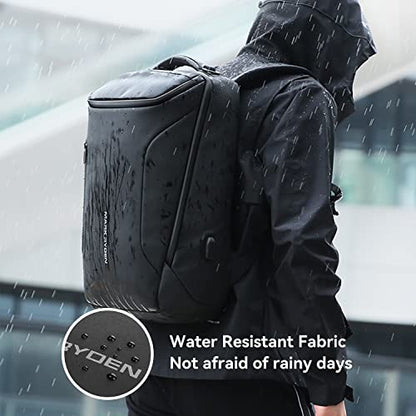 Muzee Business Backpack,Waterproof bag for Travel Flight Fits 17.3Inch Laptop With USB Charging Plug - color: Black, size: 2-Pocket