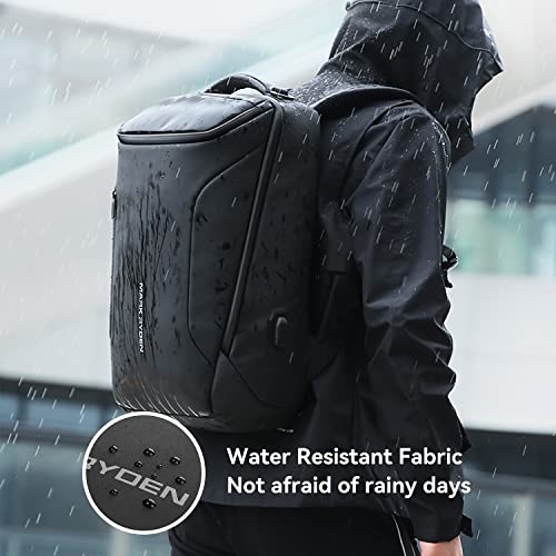 MARK RYDEN Business Backpack for Men, Waterproof High Tech Backpack with Sport Car Shape Design and USB Charging Port, Travel Laptop Backpack Fits 17.3 Inch Notebook (YKK-2 Pockets) - color: Black-2 Pockets