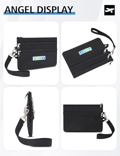 Peicees World Travel Essentials Currency and Passport Organizers Cash Cards Tickets Holder RFID Blocking Wallet, Black - color: Black