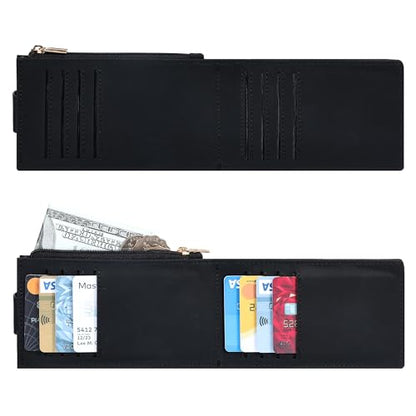 Chelmon Women's RFID Slim Card Holder Wallet - color: Black Smooth