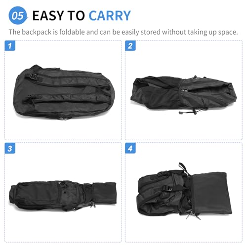 20L Small Hiking Backpack for Women Men Packable Daypack Black - color: Black, size: 20L