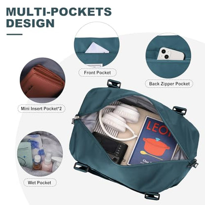 Travel Duffel Bags for Women,Carry-On Weekender Overnight Bag - color: Peacock Blue, size: Extra Large