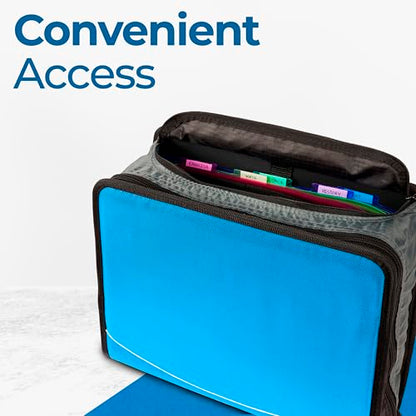 Case-it School Zipper Binder | 3" O-Rings | 600-Sheet | D-146 Denim Blue - color: D Denim Blue, size: 1 Pack