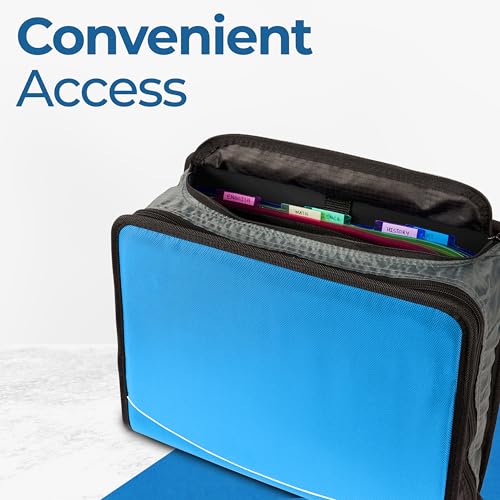 Case-it School Zipper Binder | 3" O-Rings | 600-Sheet | D-146 Denim Blue - color: D Denim Blue, size: 1 Pack