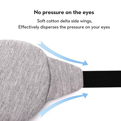 Sleep Mask-Eye Mask for Sleeping, Sleeping Mask Blocking Out Light Perfectly for Women and Men, Soft and Comfortable Blindfold for Travelling, with Pouch (Black+Gray)