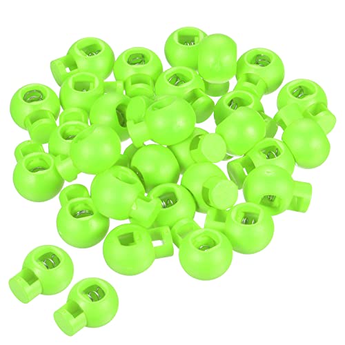 PATIKIL 30Pack Cord Locks Ball Spring Toggle Stopper Bright Green - color: Bright Green