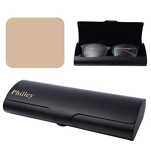 Philley Aluminum Ultra-Light Eyeglasses Slim Reading Glasses Case - color: Black