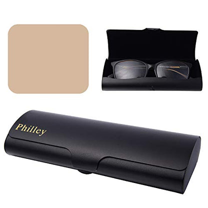 Philley Aluminum Ultra-Light Eyeglasses Slim Reading Glasses Case - color: Black