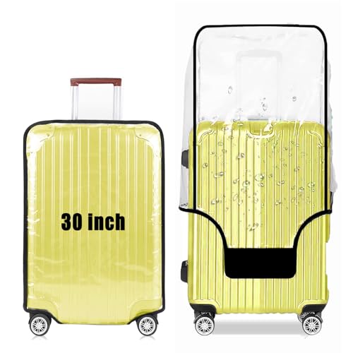 30 Inch Waterproof Clear Suitcase Cover (Black Trim) - color: Black Trim-0.2mm, size: 30" Suitcase Cover.