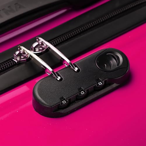 20" Kids Ride-on Luggage with Spinner Wheels, Rolling Child Travel Suitcase - color: Rose Red