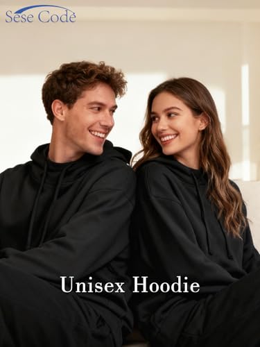 SeSe Code Hoodie with Eye Mask Travel Airplane Unisex Oversized Sweatshirt - color: Black, size: Large