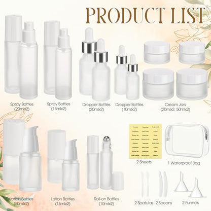 Blushtier 27 Pack Travel Skincare Containers Set 0.4/0.51/0.68/1.7oz