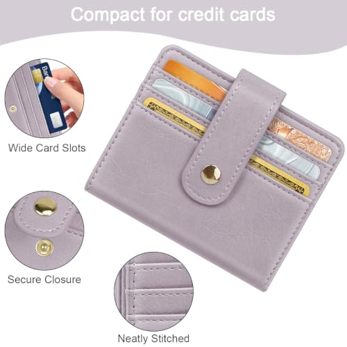 Small Wallets for Women Slim Minimalist Bifold Credit Card Holder - color: A Purple