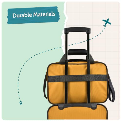 U.S. Traveler Rio 14" Travel Tote Bag, Lightweight 1200D Carry-On Bag for Women & Men - color: Orange, style: Contrast Trim