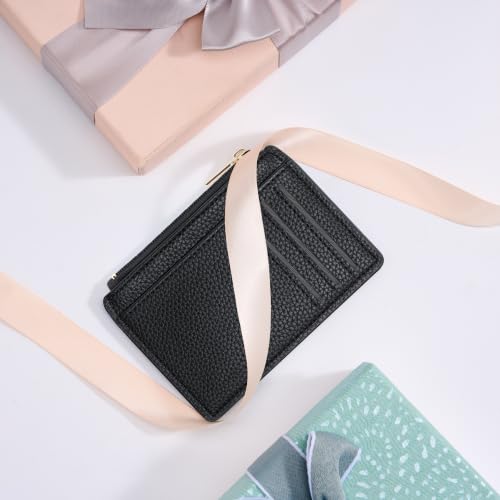 Tipmile Womens Credit Card Holder Wallet, Small Slim RFID Blocking Sleeve - color: Classic Black