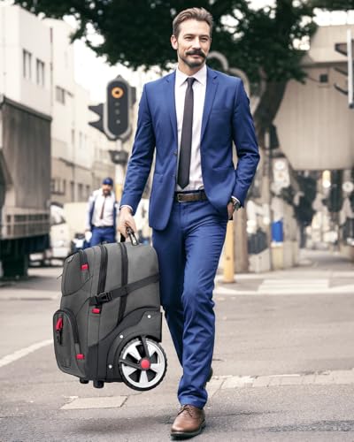 MATEIN Rolling Laptop Bag with Larger Wheels, Anti Theft Lock for Adult Men - color: Grey