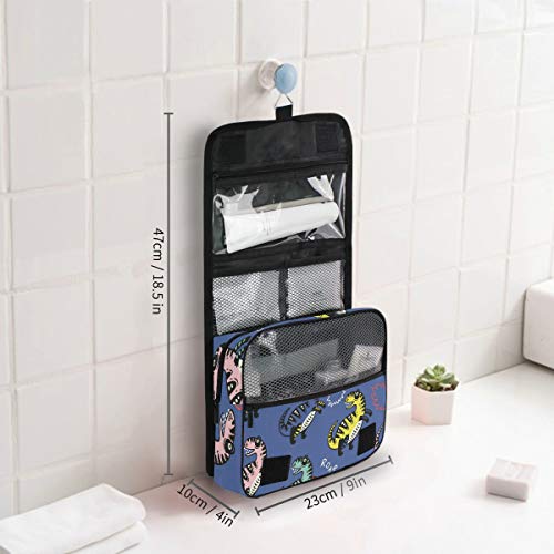 senya Hanging Travel Toiletry Bag Kit Boys Makeup Case Cosmetics Organizer for Men Women (Dinosaur Navy) - color: Dinosaur Navy