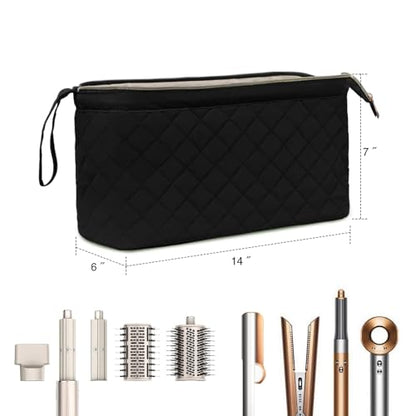 Stratalife Quilted Hair Tools Travel Bag with Polishing Cloth, Black - color: Black