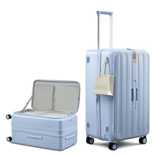 Hanke 28 Inch Top Opening Expandable Extra Large Luggage With TSA Lock，114L - color: Mist Blue, size: 28 Inch