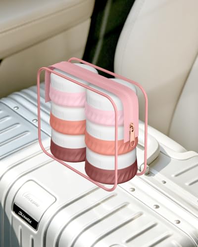 Quatish 6 Pack Travel Size Containers for Toiletries, 2oz, Red Rock - color: Red Rock, size: 2 Ounces