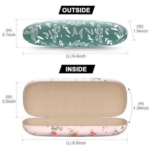 Eyeglasses Case, Hard Shell Protective Case for Glasses, Unisex for Women Men - color: 3 Pack-watercolor Flowers