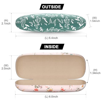 Eyeglasses Case, Hard Shell Protective Case for Glasses, Unisex for Women Men - color: 3 Pack-watercolor Flowers