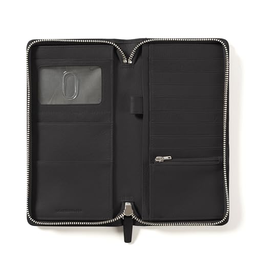 Leatherology Zippered Travel Wallet & Passport Holder - Black Onyx - color: Black Onyx