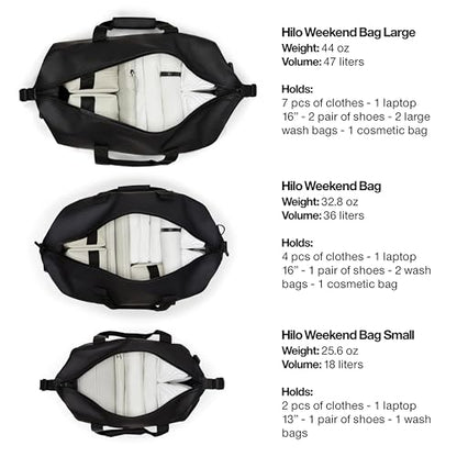 RAINS Hilo Weekend Bag Small – Waterproof Travel Gym Duffel, 4.8 gal - color: black
