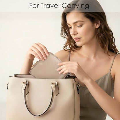 SITHON Small Travel Jewelry Case with Ring Holder, Mini Jewelry Pouch Bags - color: Toffee