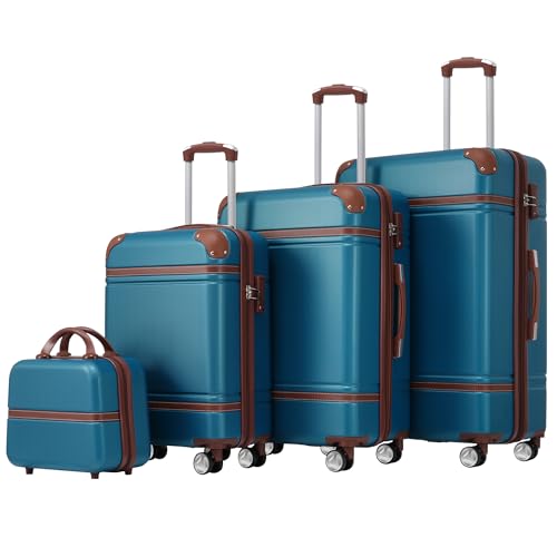 Carry on Luggage with Wheels 4 Piece Hardshell Suitcase Set Spinner,A4 - color: A4