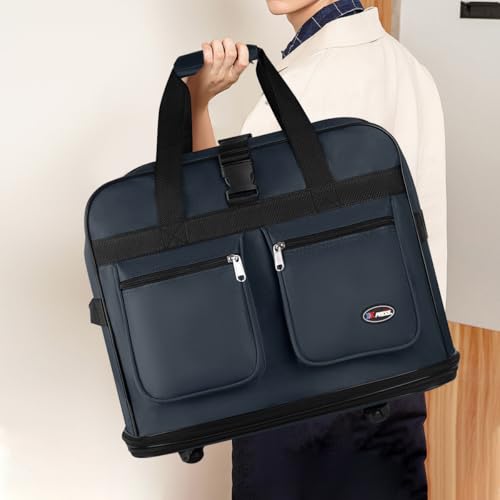 30'' Expandable Rolling Duffel Bag Suitcases w/Wheels,Foldable Luggage Bag - color: Navy, size: 30"