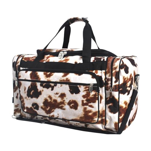 NGIL Canvas 23" inch Duffle Bag (Cow Print) - color: Cow Print