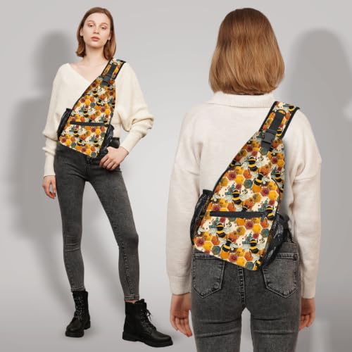 FyLybois Sling Bag Travel Crossbody Backpack for Women Chest Daypack - color: Yellow