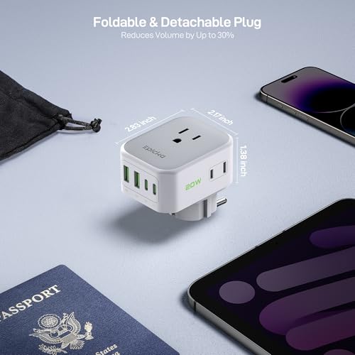 EPICKA PD 20W 2-Pack Germany France Type EF Travel Adapter, 2USB-A/2USB-C - style: 2 Packs Type EF-for Geraman&France